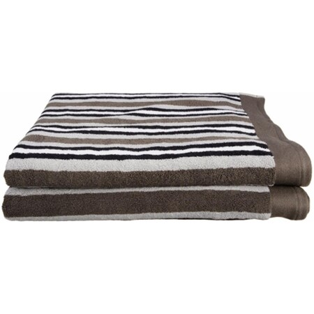 Superior Superior ST BSHEET CL Superior Collection Luxurious Stripes 100% Cotton 2-Piece Bath Sheet Set-Charcoal ST BSHEET CL